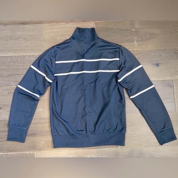 Blue Jersey Jacket with White Stripes - Picture 2 of 6